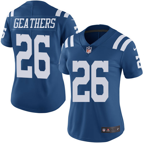 Indianapolis Colts #26 Limited Clayton Geathers Royal Blue Nike NFL Women Rush Vapor Untouchable Jersey